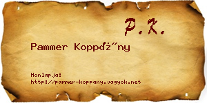 Pammer Koppány névjegykártya